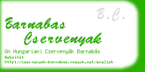 barnabas cservenyak business card